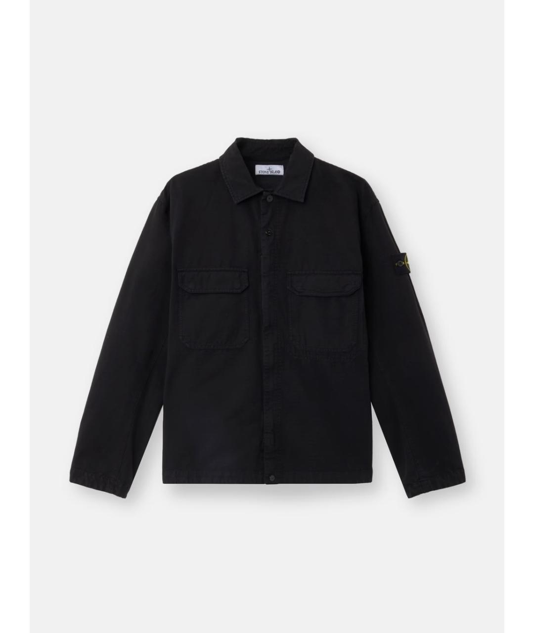 STONE ISLAND Черная хлопковая куртка, фото 1