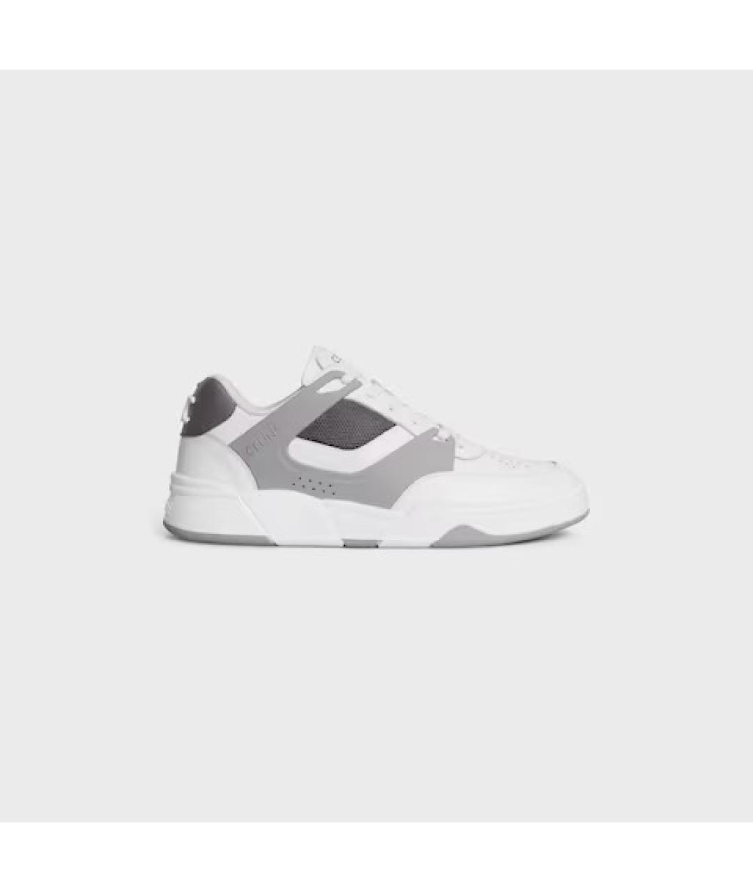 CELINE Белые кожаные низкие кроссовки / кеды, фото 1