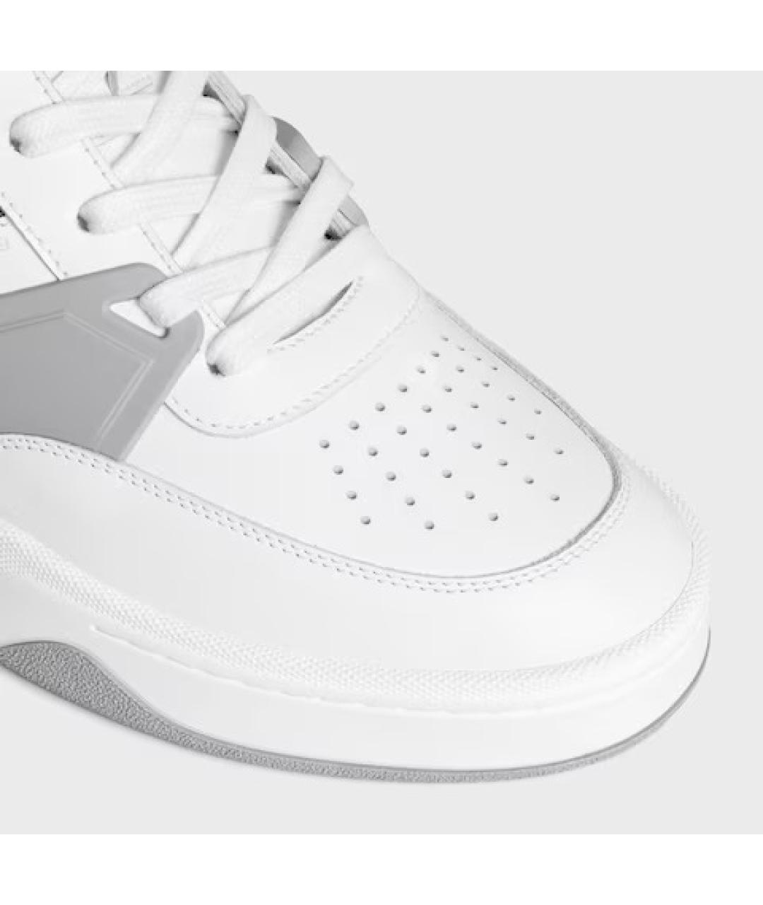 CELINE Белые кожаные низкие кроссовки / кеды, фото 4