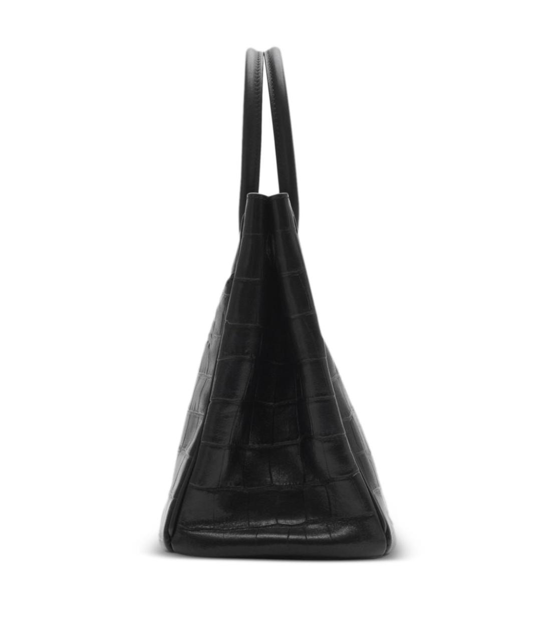 BURBERRY Черная кожаная сумка с короткими ручками, фото 3