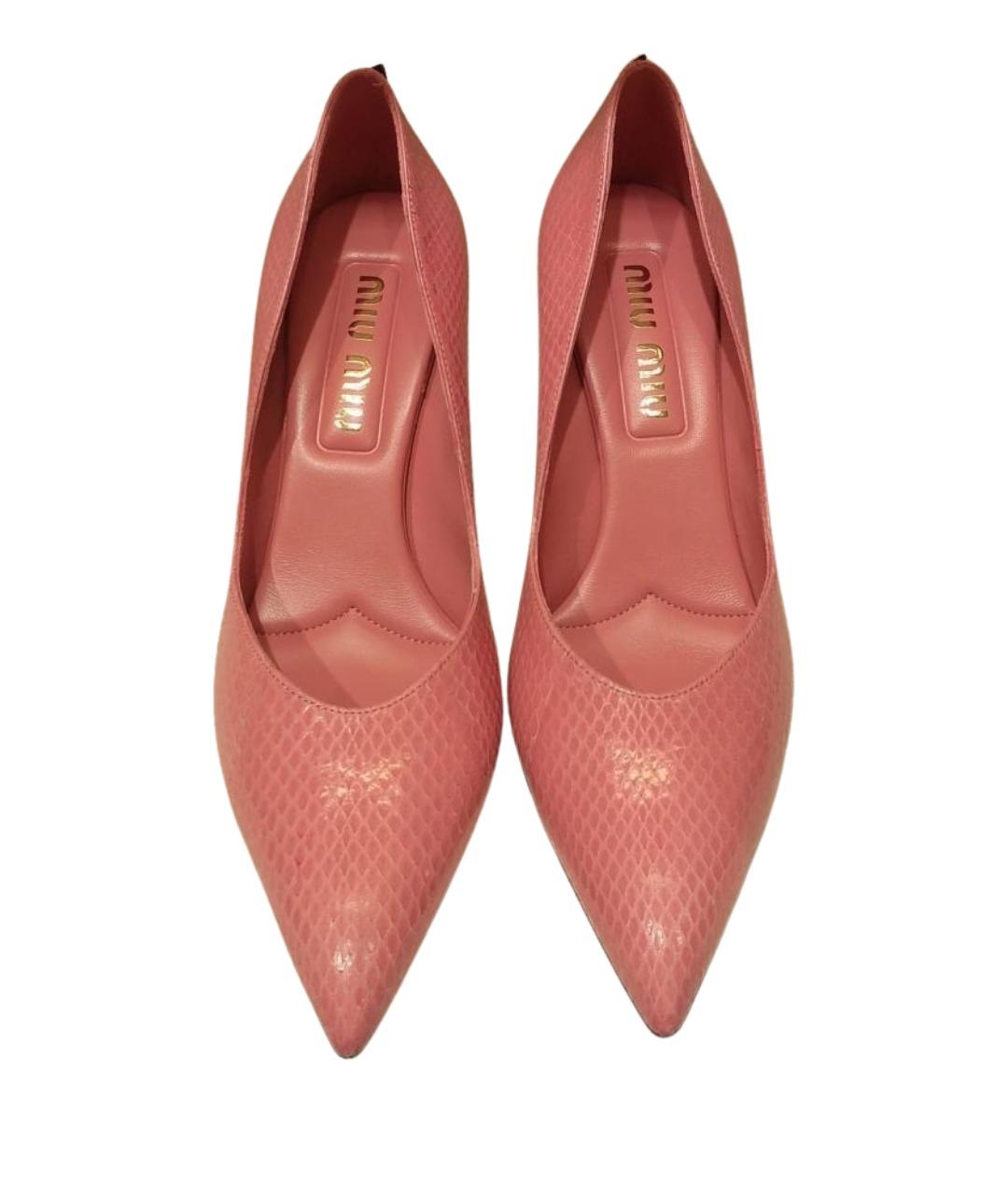 MIU MIU Розовые туфли из экзотической кожи, фото 3