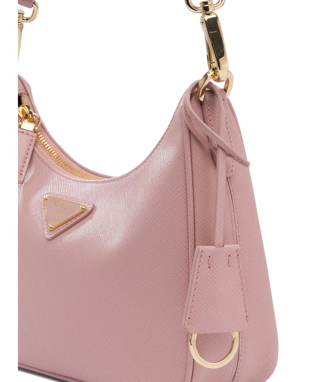 PRADA Розовая кожаная сумка через плечо, фото 4