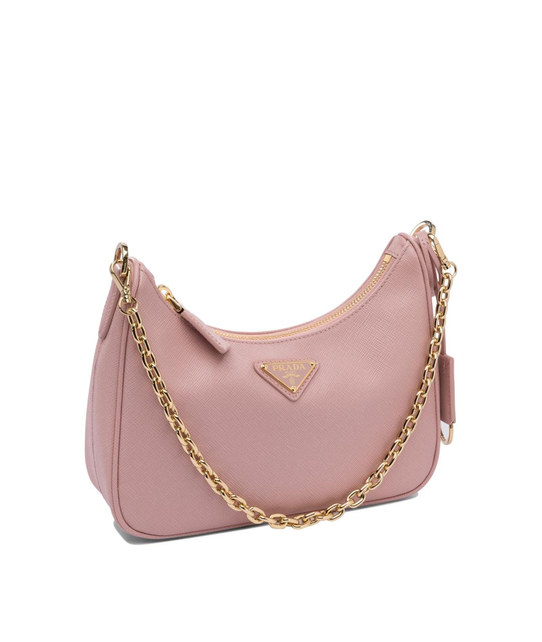 PRADA Розовая кожаная сумка через плечо, фото 3