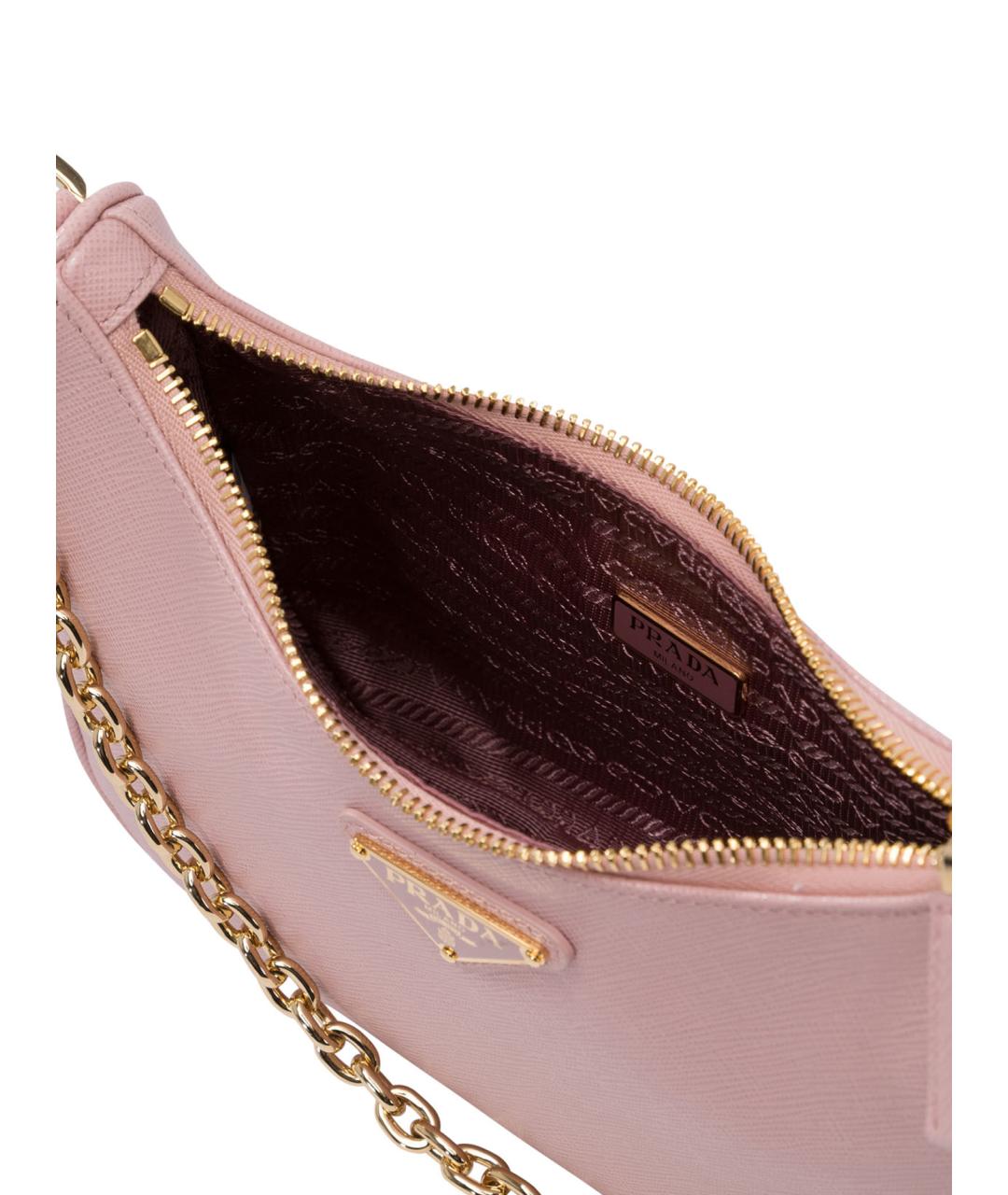 PRADA Розовая кожаная сумка через плечо, фото 5