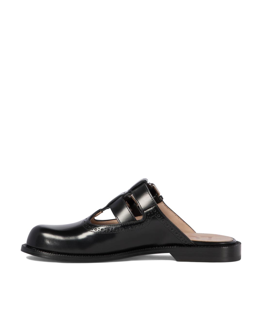 LOEWE Черные кожаные мюли, фото 3