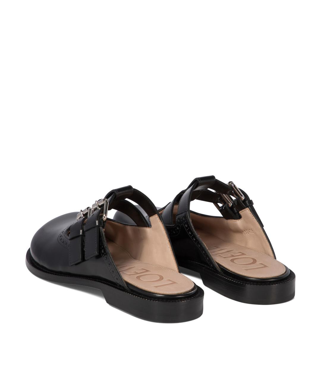 LOEWE Черные кожаные мюли, фото 4