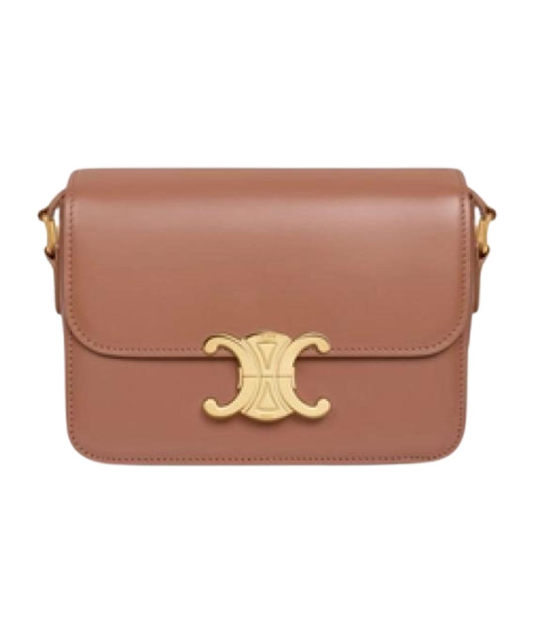 CELINE Коричневая кожаная сумка через плечо, фото 1