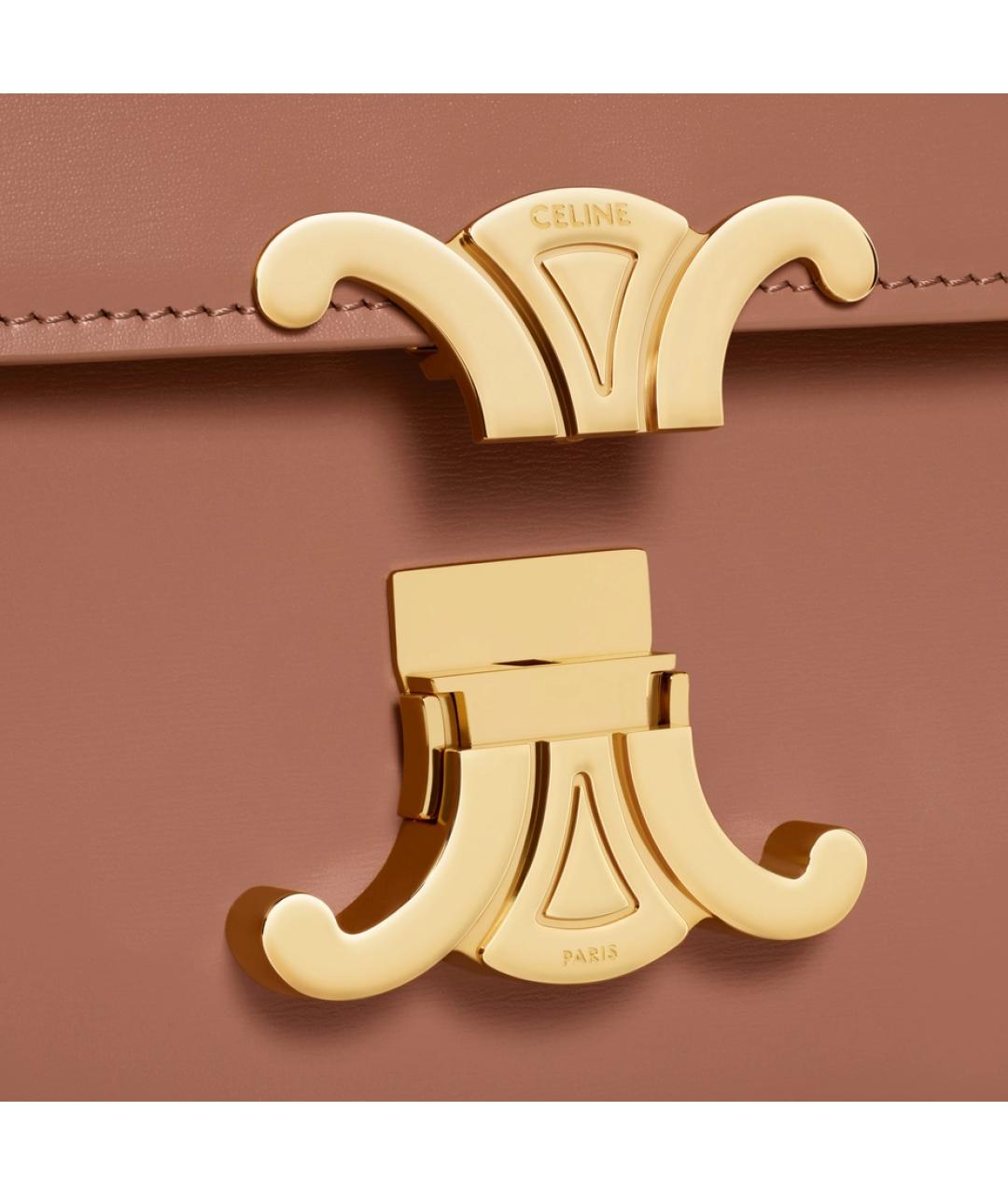 CELINE Коричневая кожаная сумка через плечо, фото 5