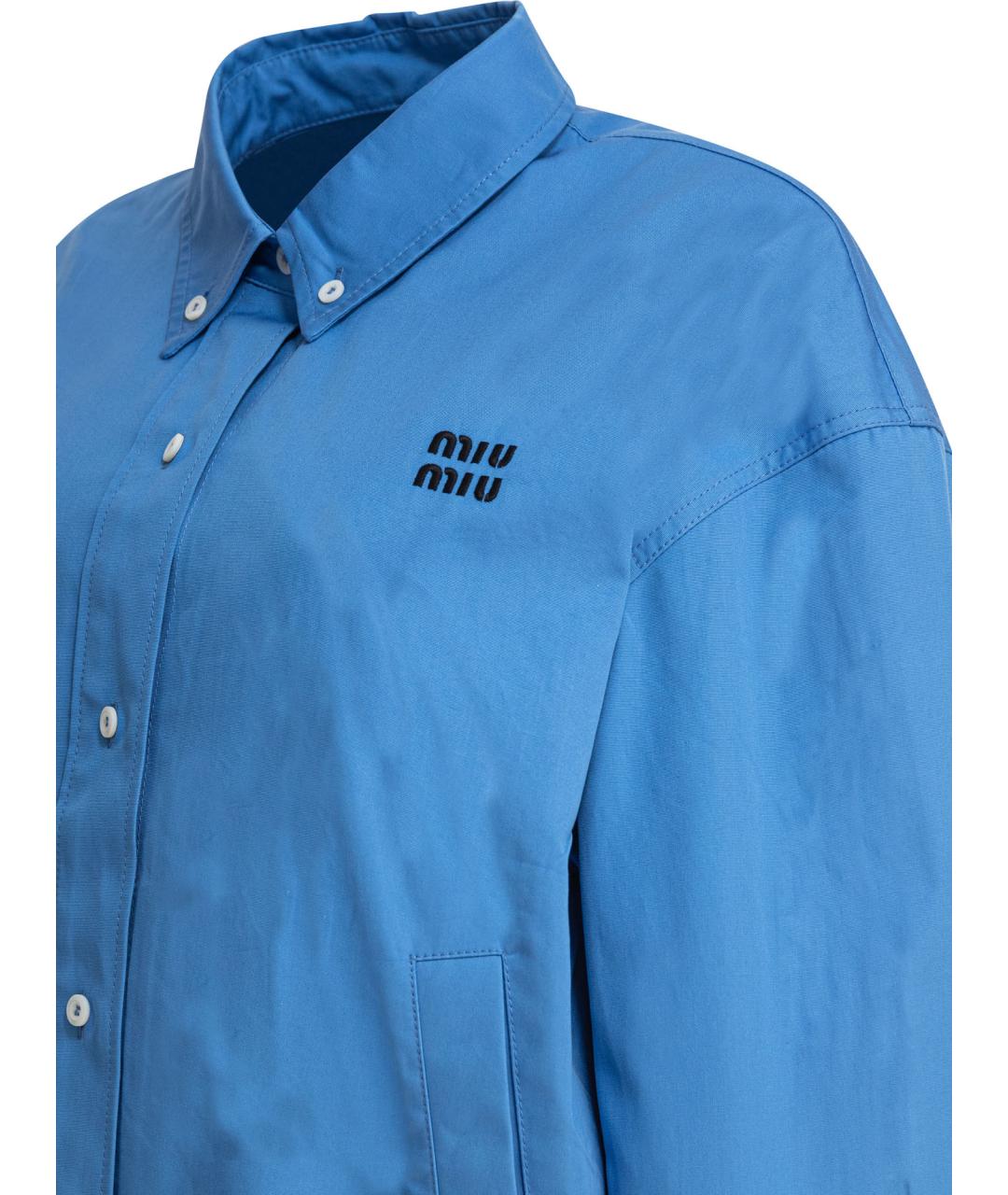 MIU MIU Синяя хлопковая куртка, фото 4