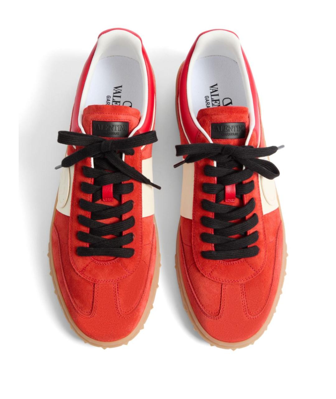 VALENTINO Красные замшевые низкие кроссовки / кеды, фото 5