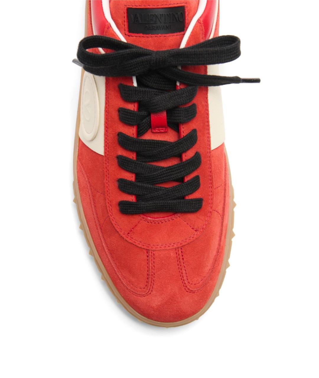 VALENTINO Красные замшевые низкие кроссовки / кеды, фото 7