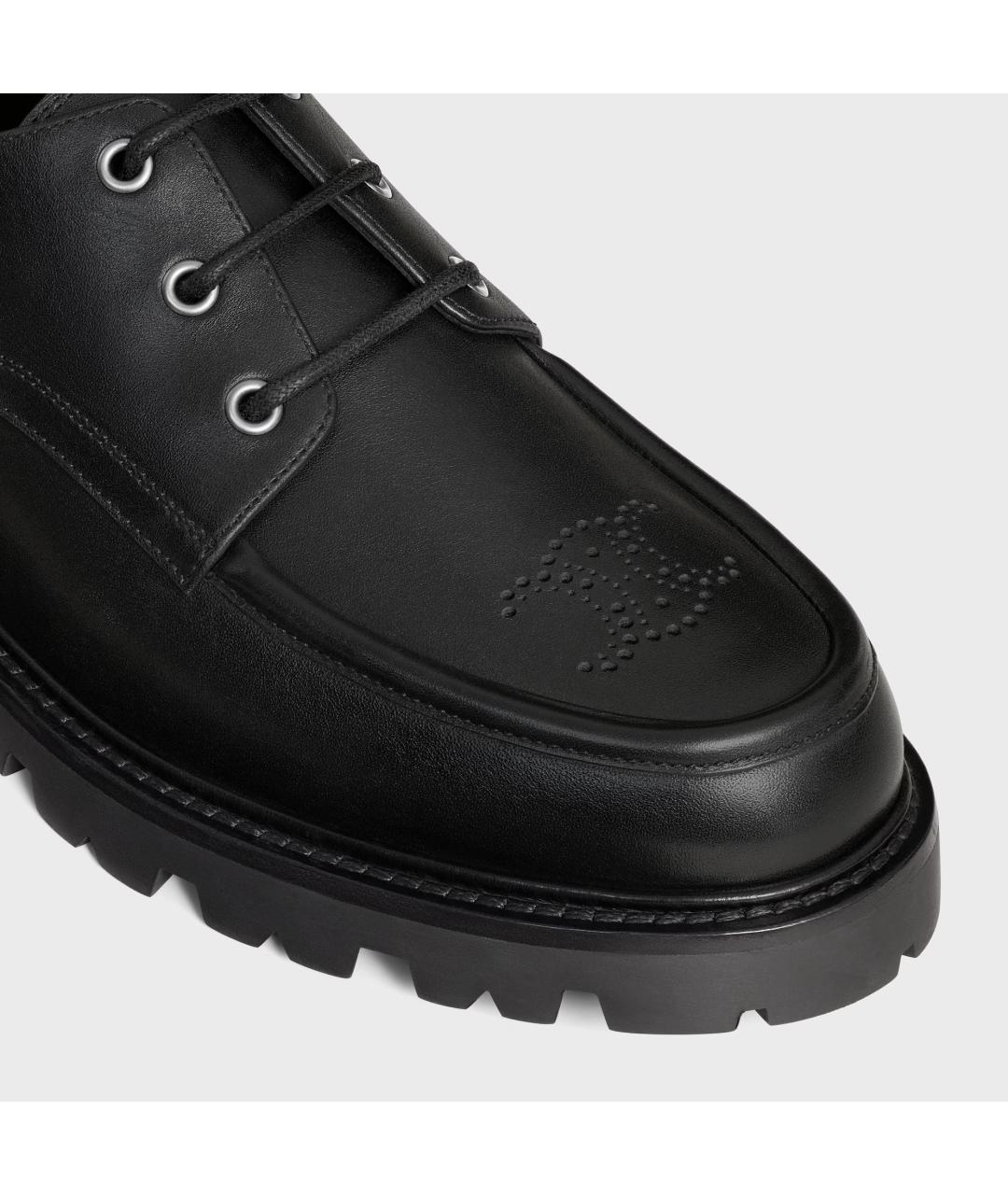 CELINE Черные кожаные низкие ботинки, фото 4