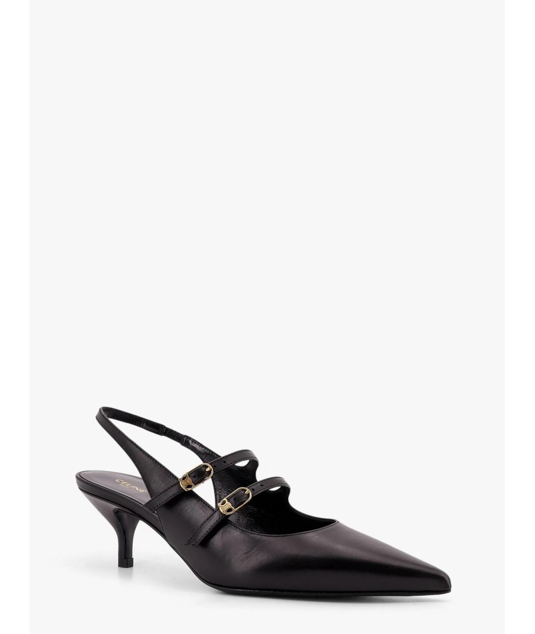 CELINE Черные кожаные туфли, фото 2