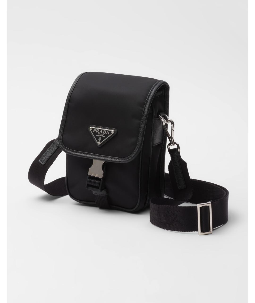 PRADA Черная тканевая сумка на плечо, фото 5