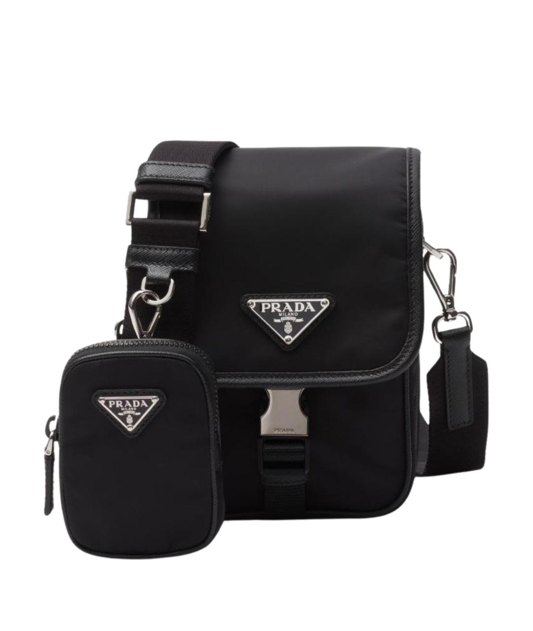 PRADA Черная тканевая сумка на плечо, фото 1