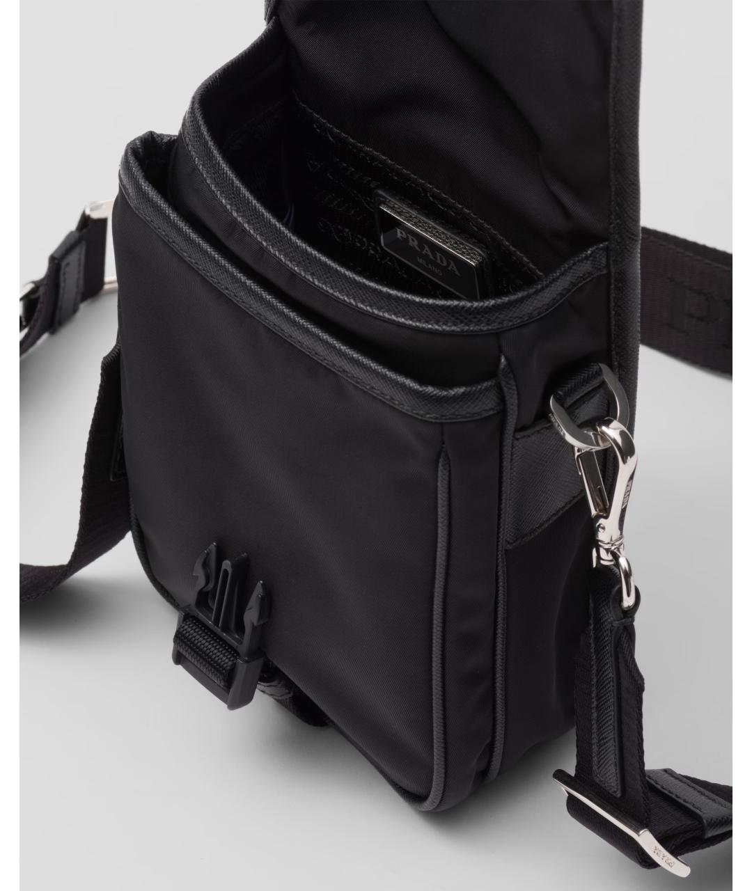PRADA Черная тканевая сумка на плечо, фото 3