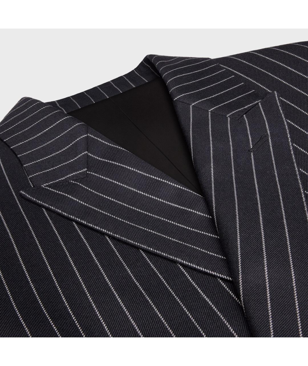 CELINE Синий шерстяной пиджак, фото 3