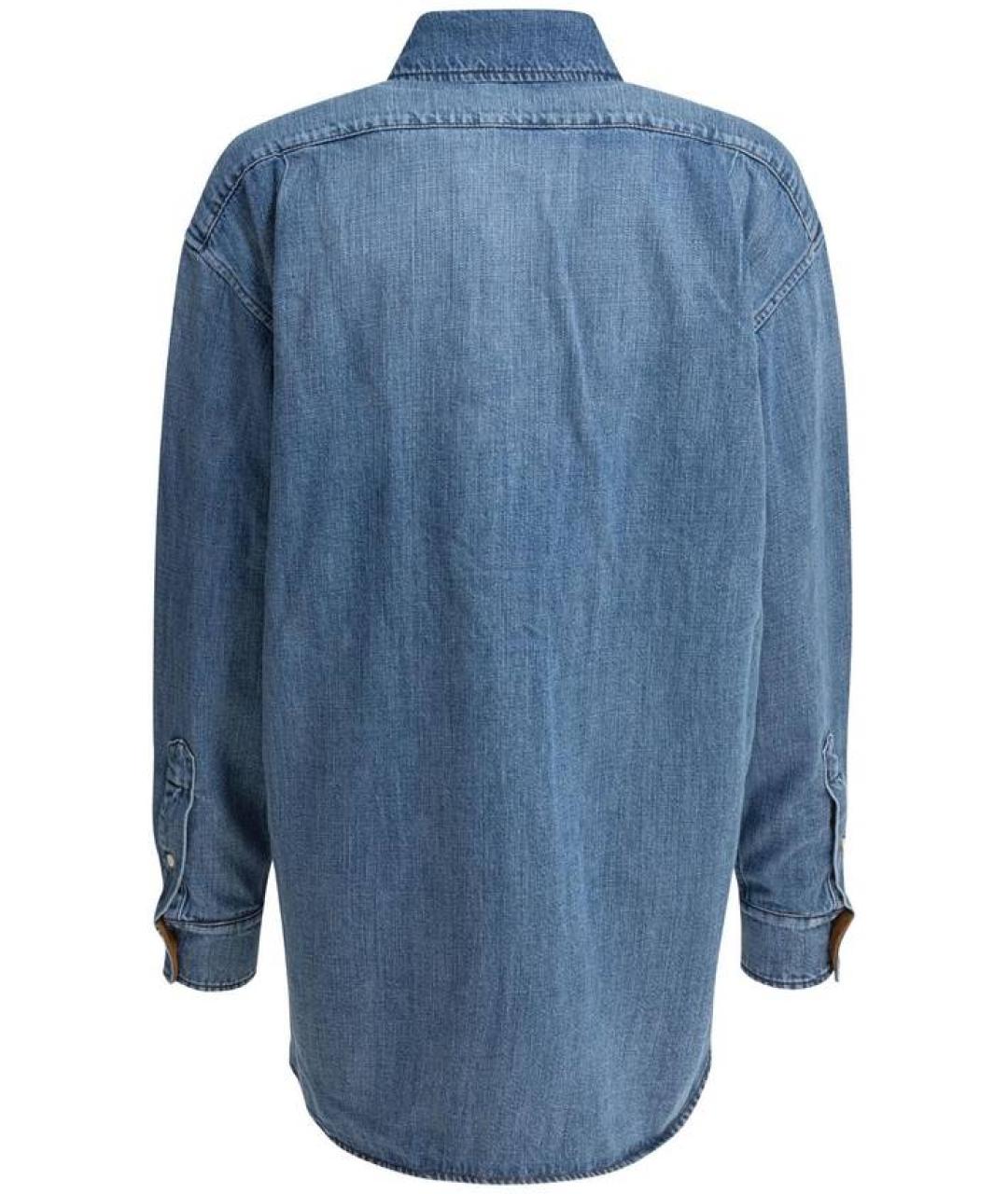 MIU MIU Синяя хлопковая рубашка, фото 2