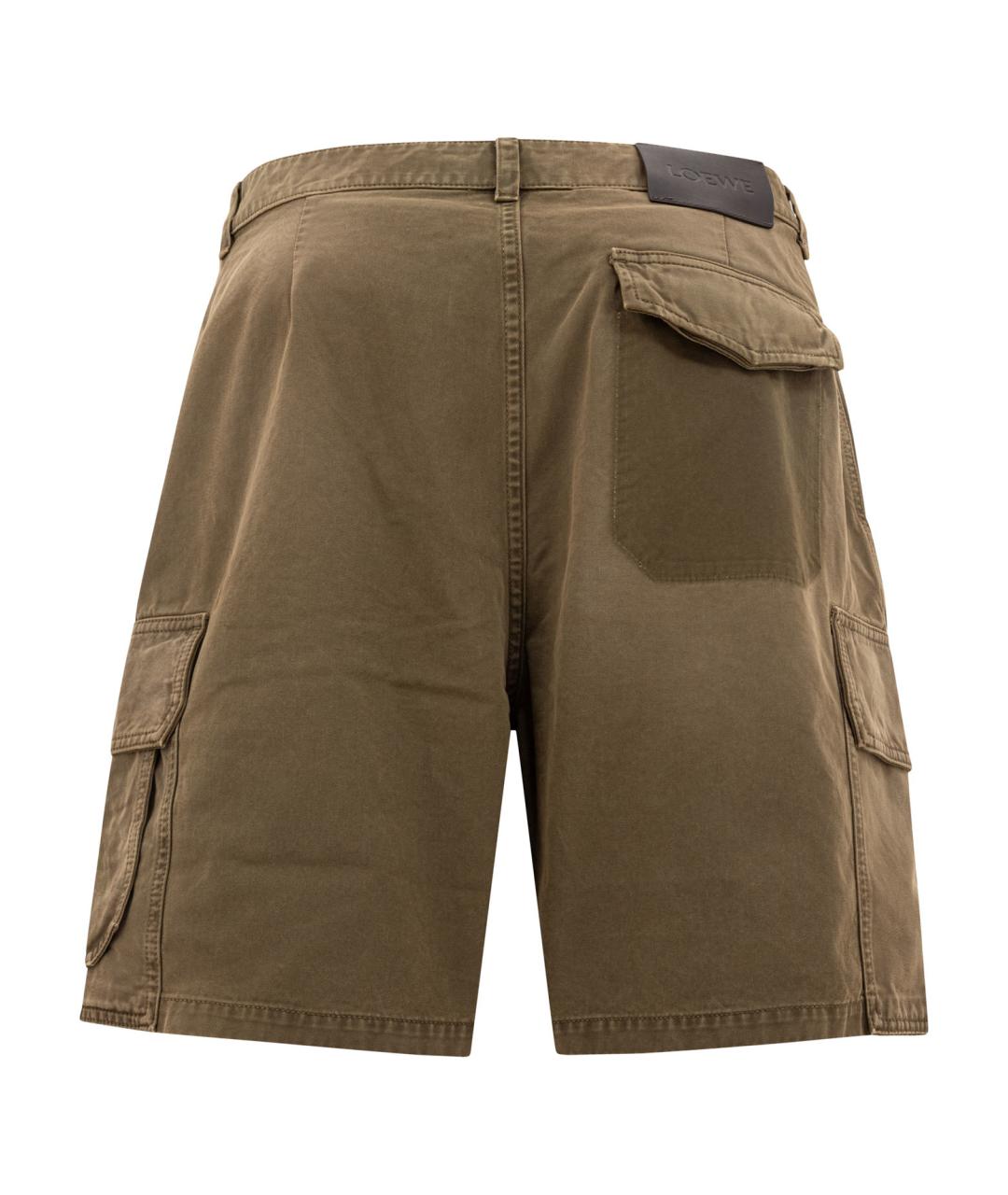 LOEWE Хаки хлопковые шорты, фото 2