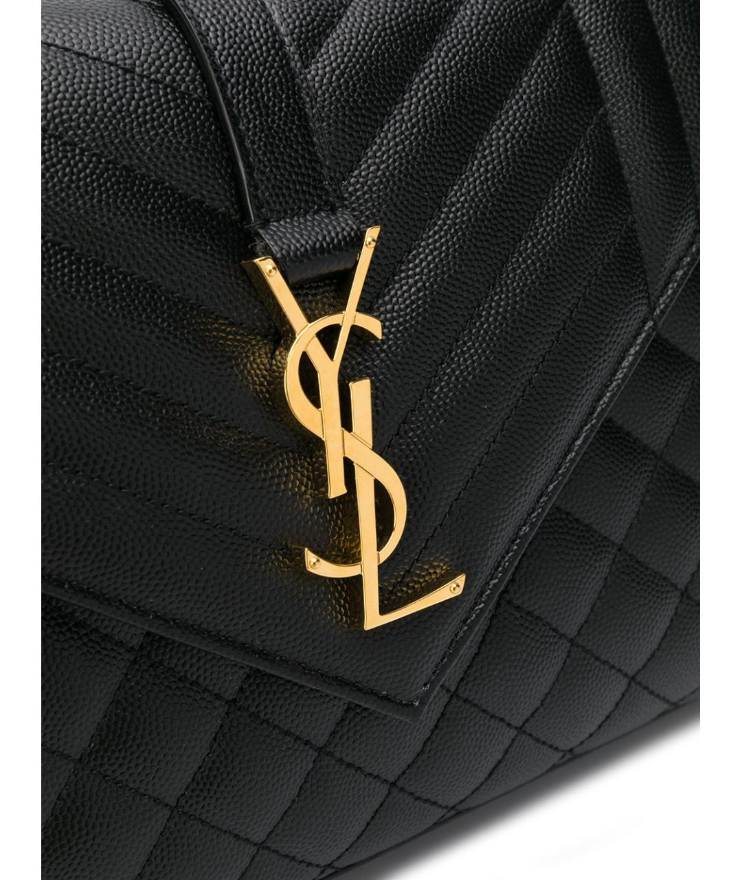 SAINT LAURENT Черная кожаная сумка через плечо, фото 3