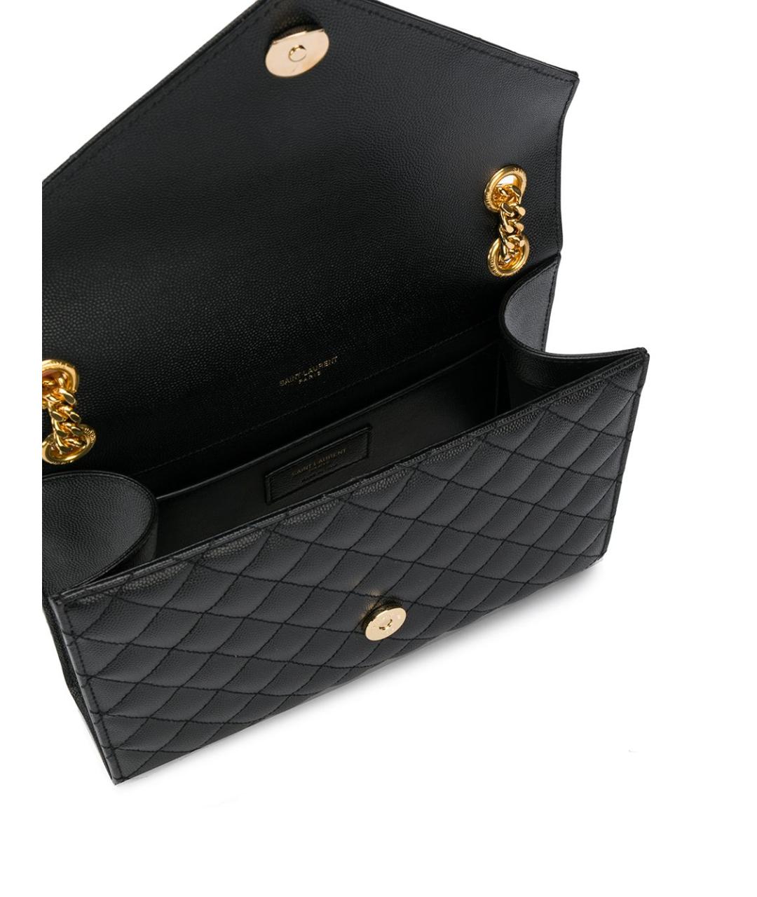 SAINT LAURENT Черная кожаная сумка через плечо, фото 2