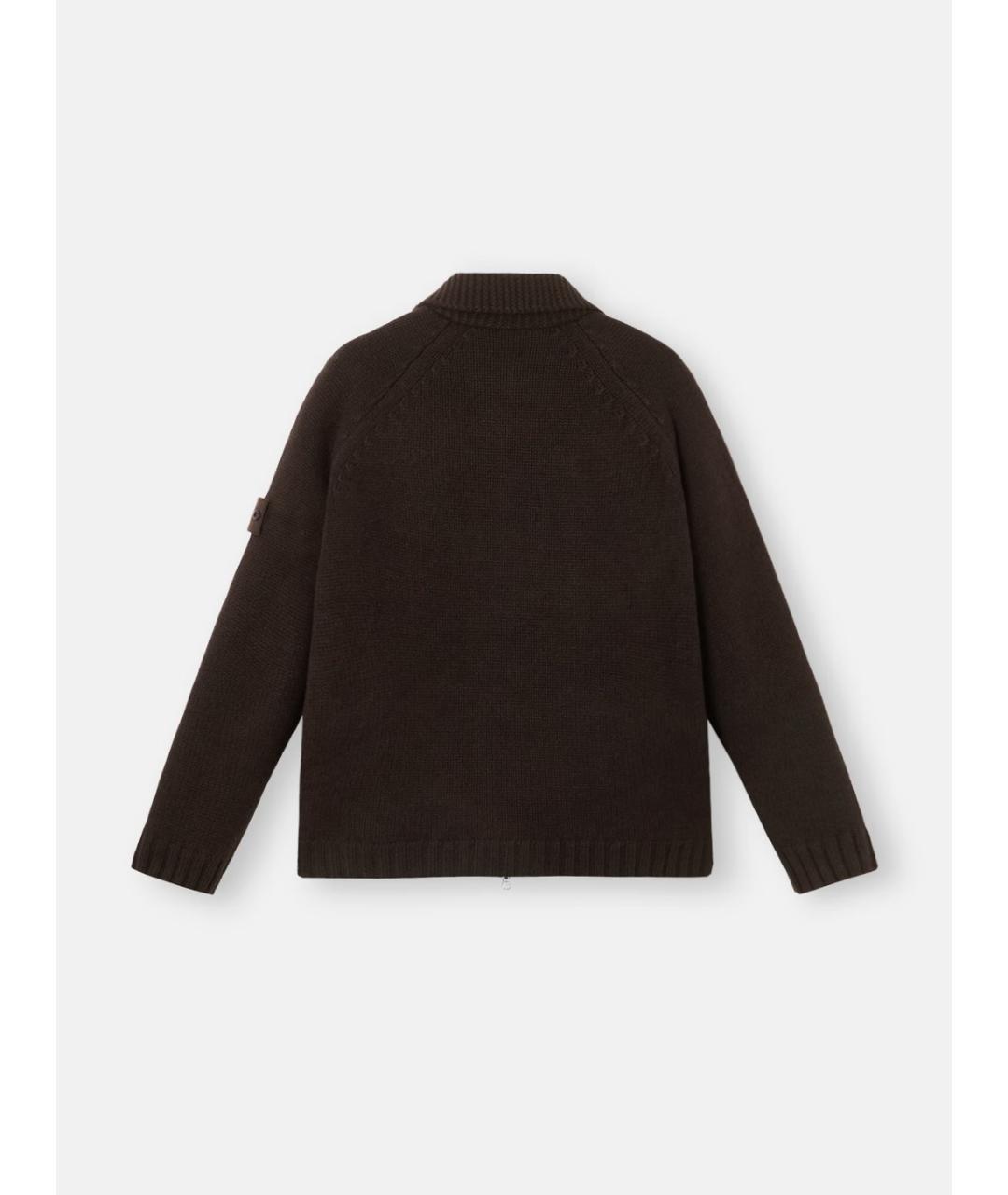 STONE ISLAND Коричневая кашемировая куртка, фото 3