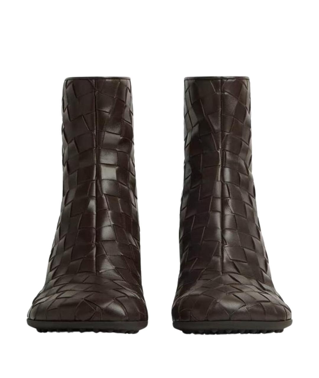 BOTTEGA VENETA Коричневые кожаные ботильоны, фото 4