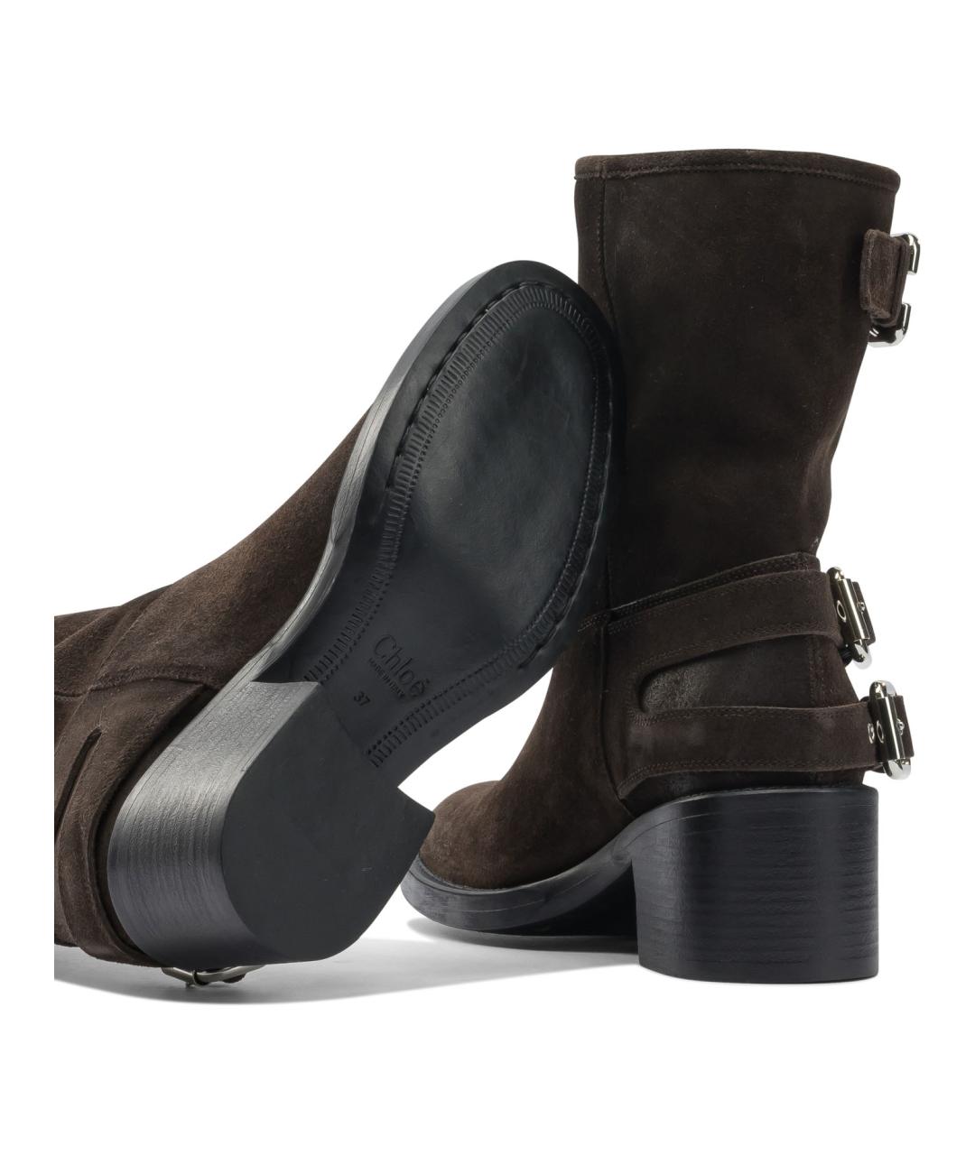 CHLOE Коричневые замшевые ботинки, фото 5