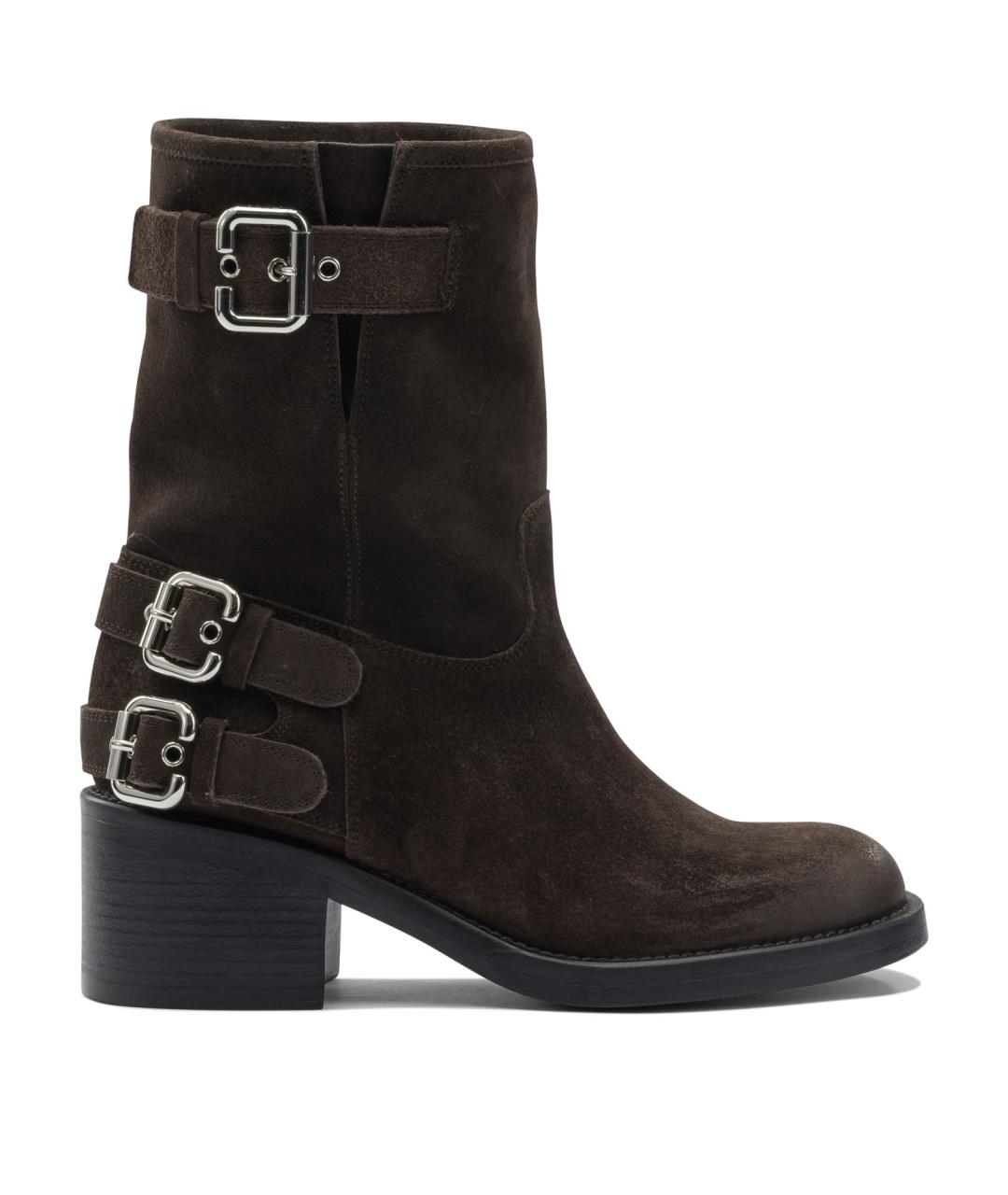 CHLOE Коричневые замшевые ботинки, фото 1