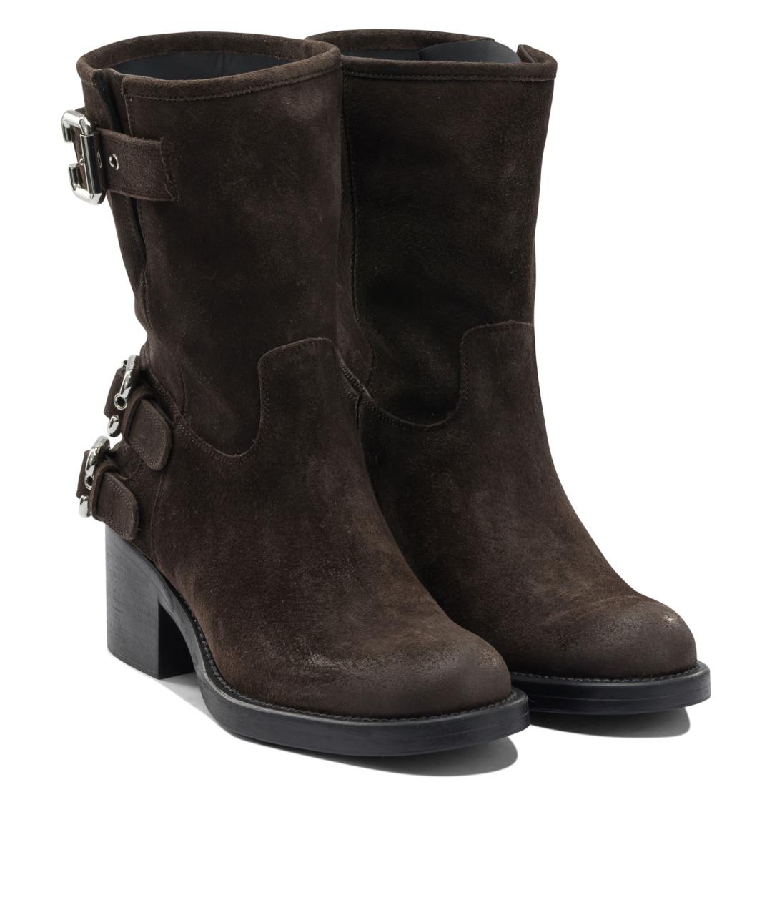 CHLOE Коричневые замшевые ботинки, фото 2