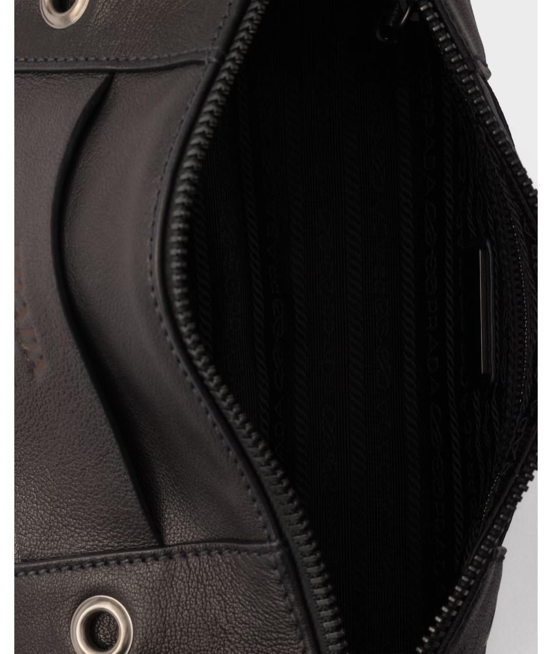 PRADA Черная кожаная сумка на плечо, фото 5