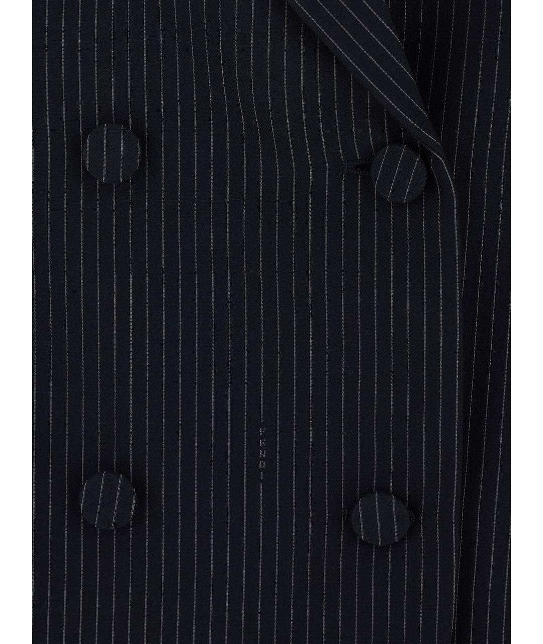 FENDI Темно-синий шерстяной жакет/пиджак, фото 3