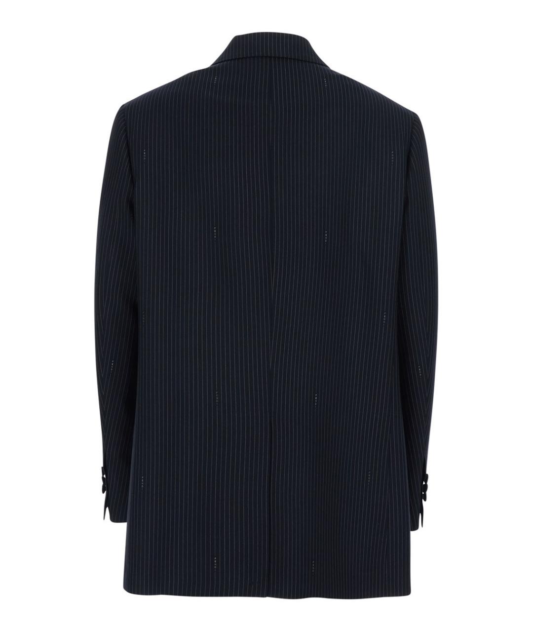 FENDI Темно-синий шерстяной жакет/пиджак, фото 2