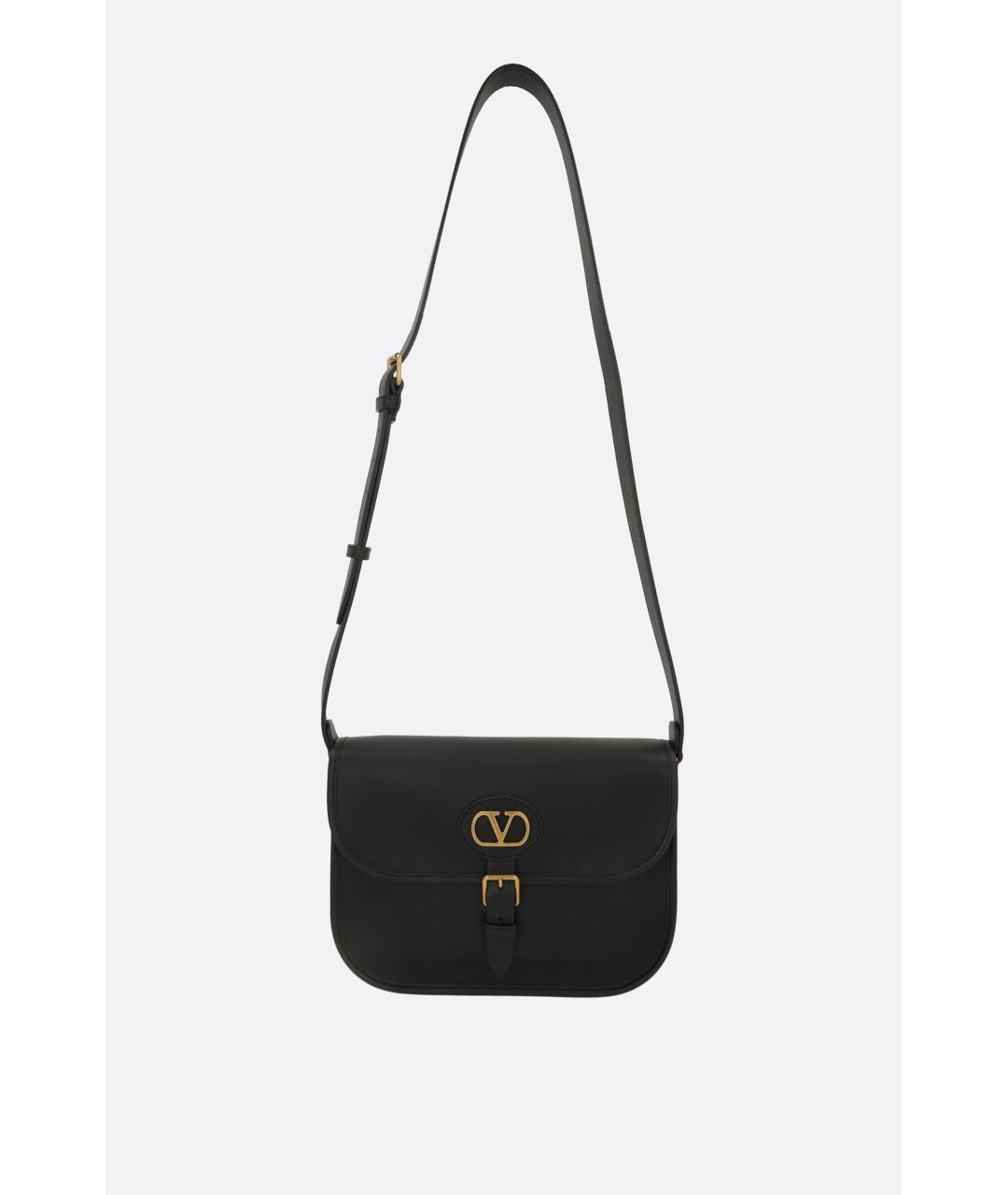 VALENTINO Черная кожаная сумка через плечо, фото 1