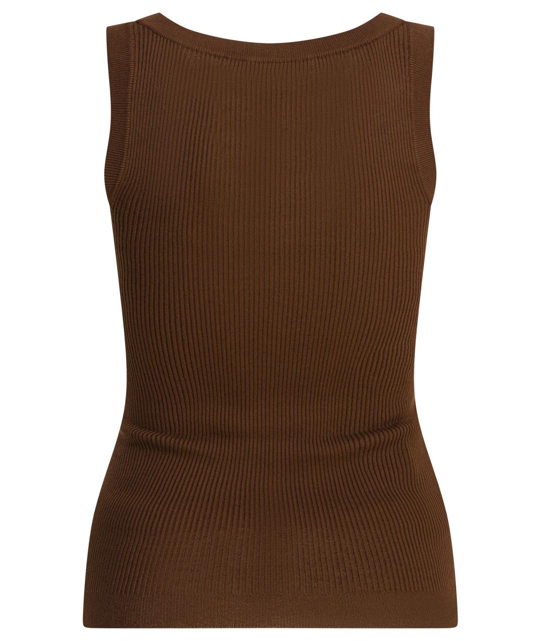 MIU MIU Коричневая кашемировая майка, фото 2