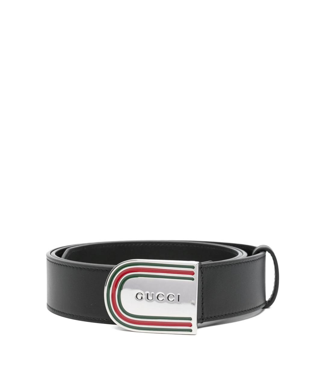 GUCCI Черный кожаный ремень, фото 1