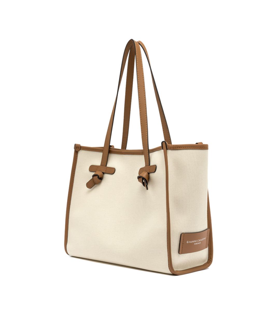 Gianni Chiarini Белая тканевая сумка через плечо, фото 4