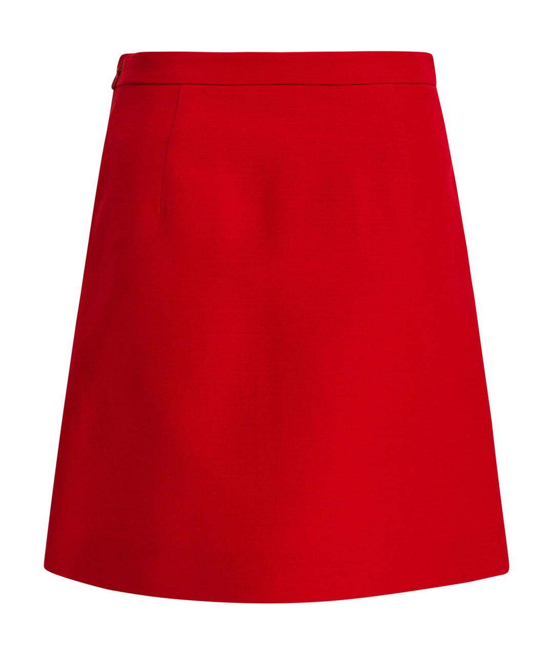 VALENTINO Красная шерстяная юбка мини, фото 2