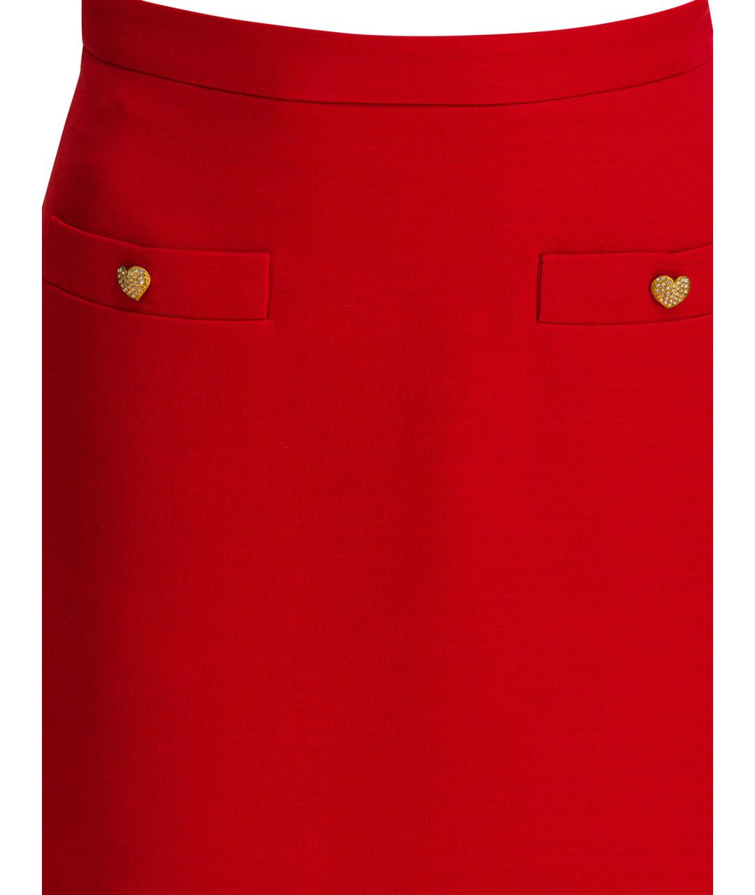 VALENTINO Красная шерстяная юбка мини, фото 3