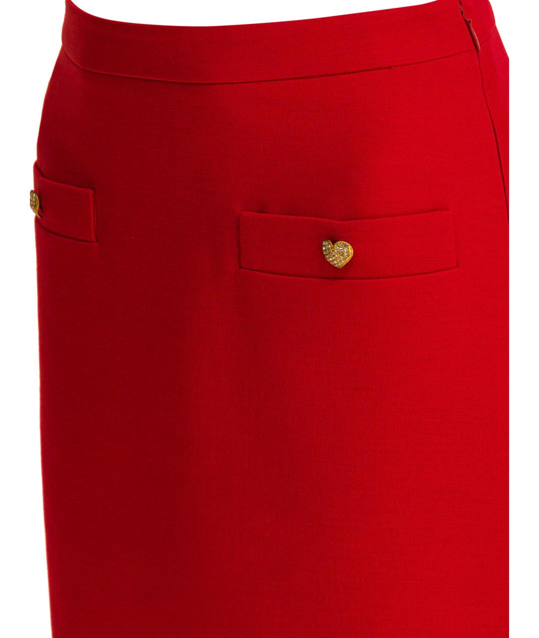 VALENTINO Красная шерстяная юбка мини, фото 4