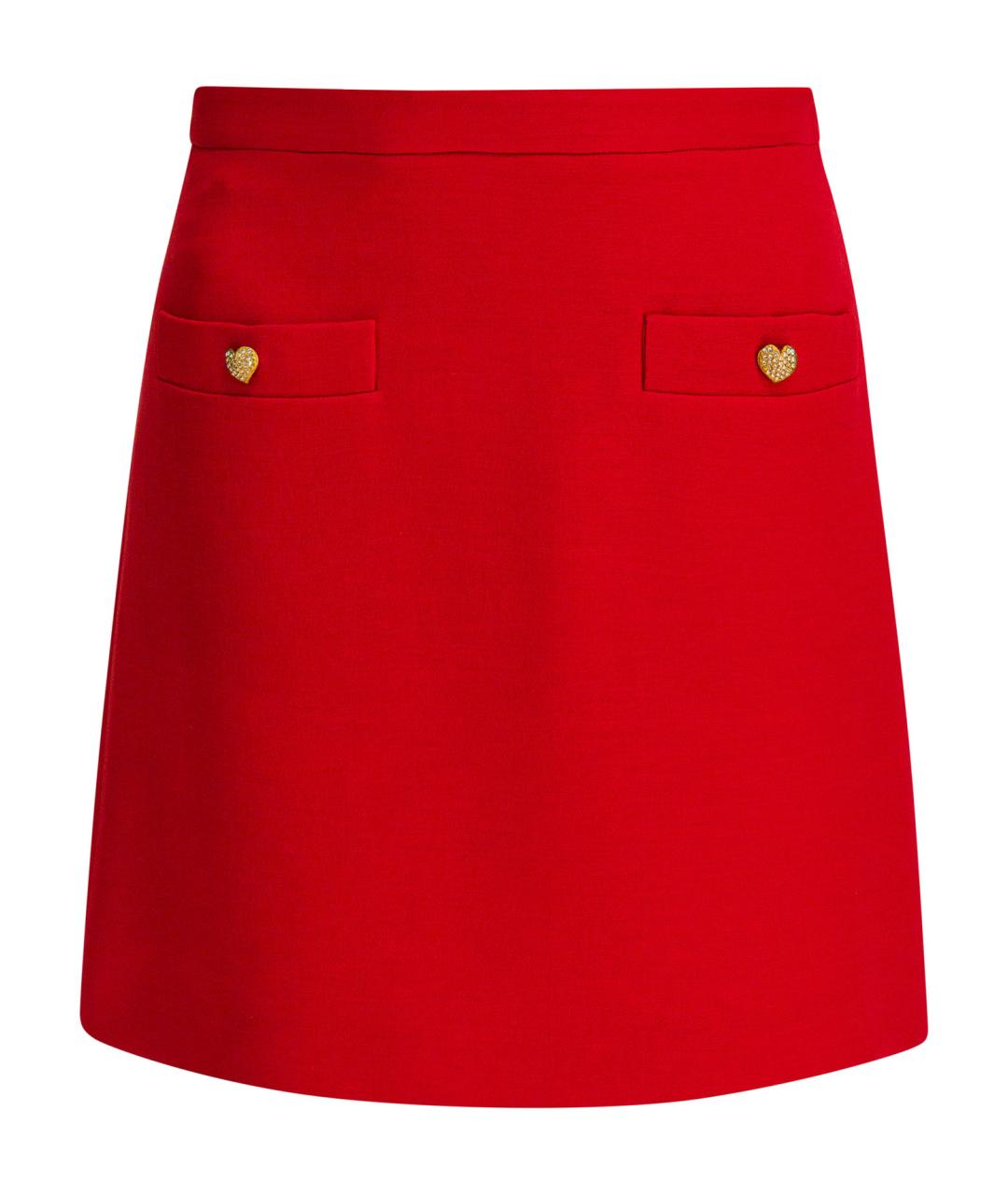 VALENTINO Красная шерстяная юбка мини, фото 1