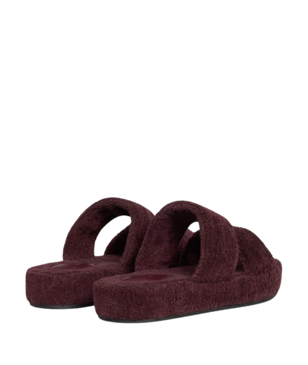 CELINE Бордовые текстильные сандалии, фото 3