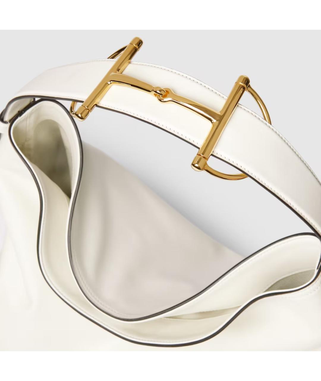 GUCCI Белая кожаная сумка с короткими ручками, фото 3