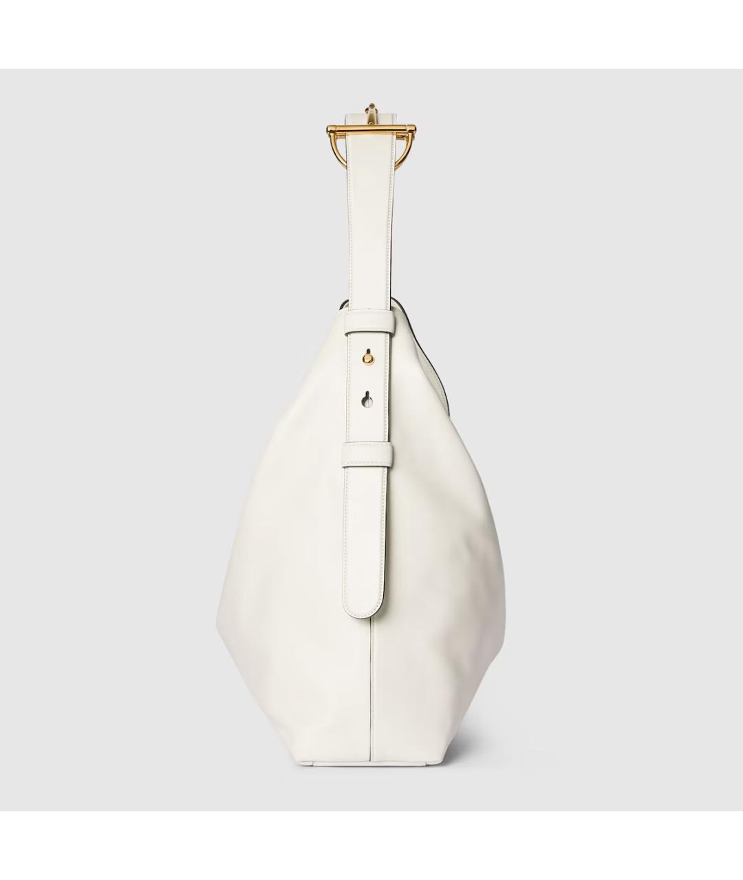 GUCCI Белая кожаная сумка с короткими ручками, фото 4