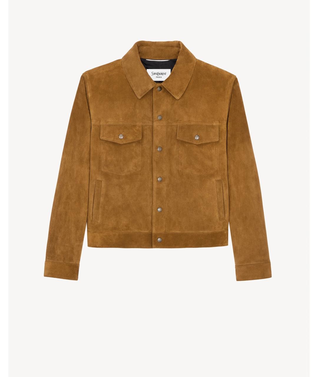 SAINT LAURENT Коричневая замшевая куртка, фото 1