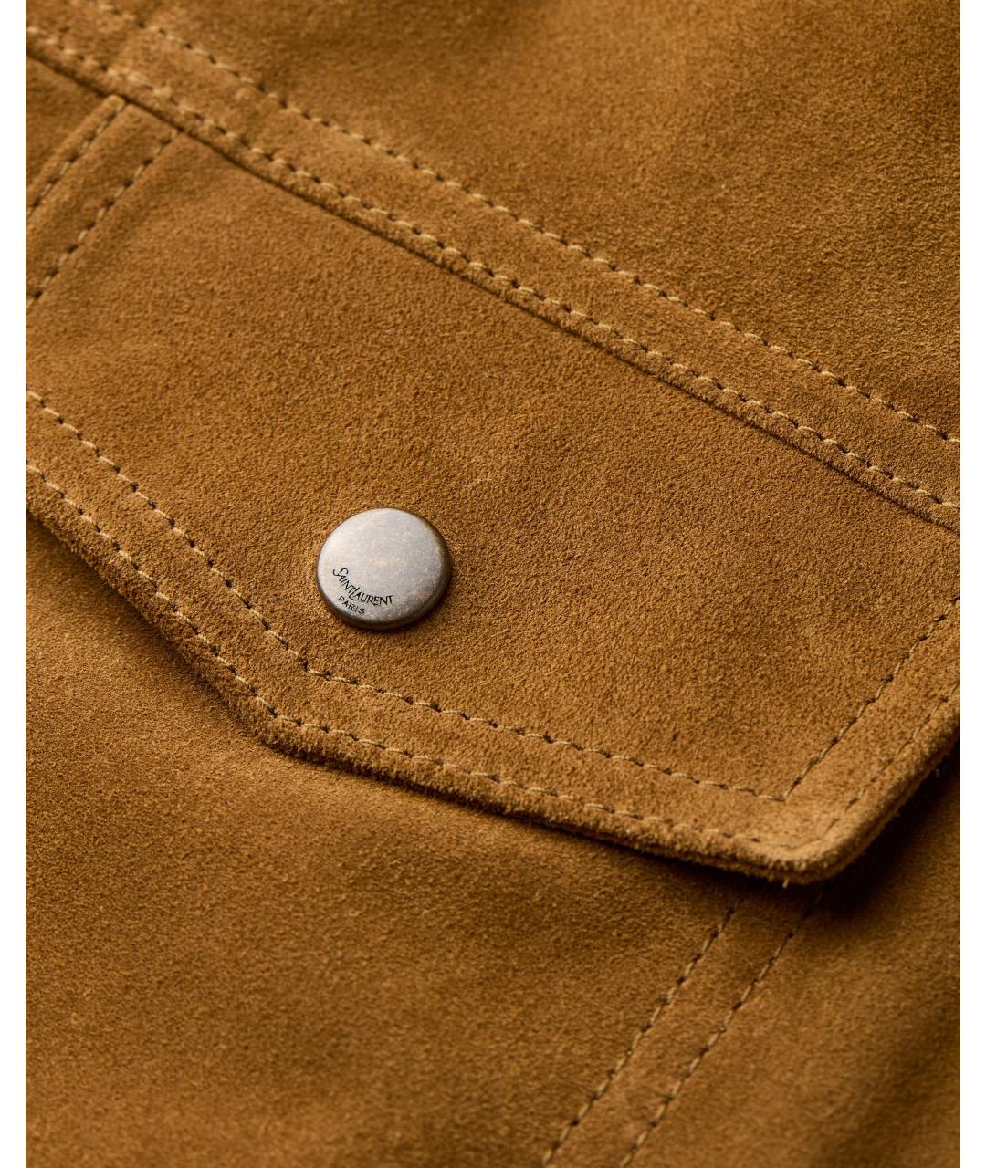 SAINT LAURENT Коричневая замшевая куртка, фото 3