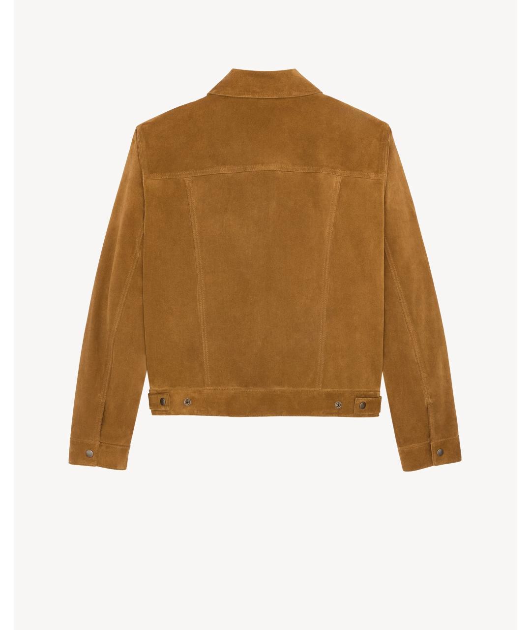 SAINT LAURENT Коричневая замшевая куртка, фото 2