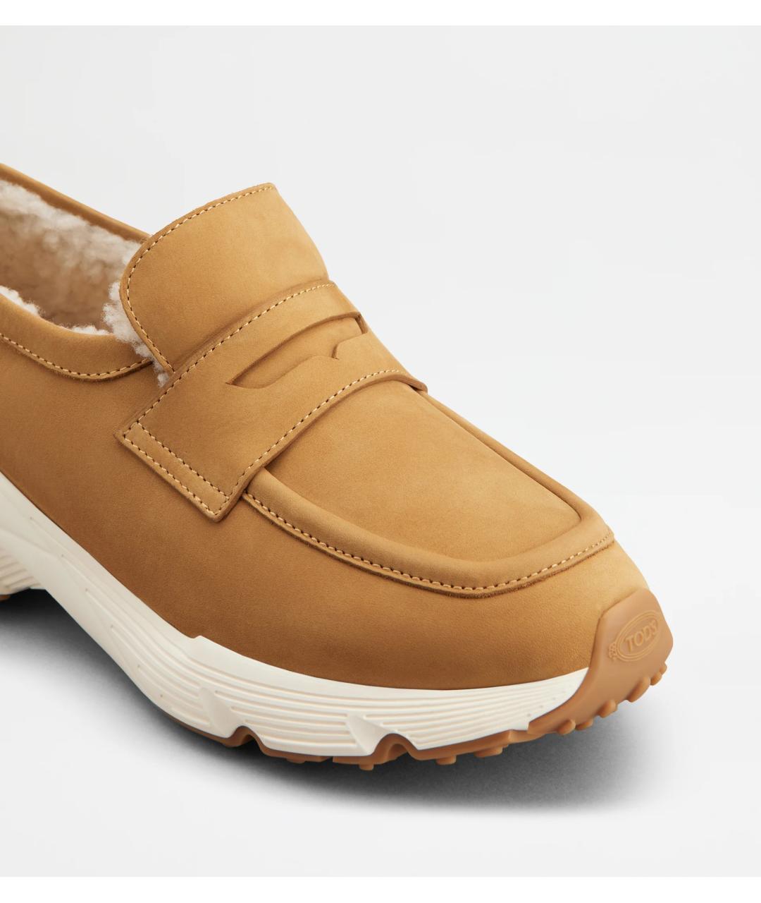 TOD'S Бежевые нубуковые лоферы, фото 4