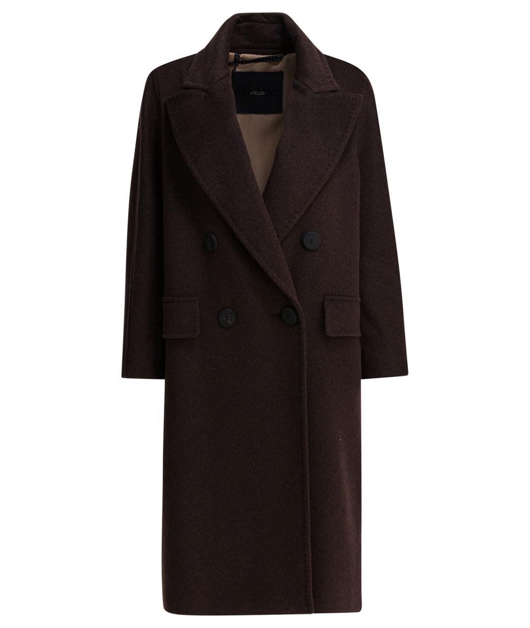 MAX MARA Коричневое кашемировое пальто, фото 1
