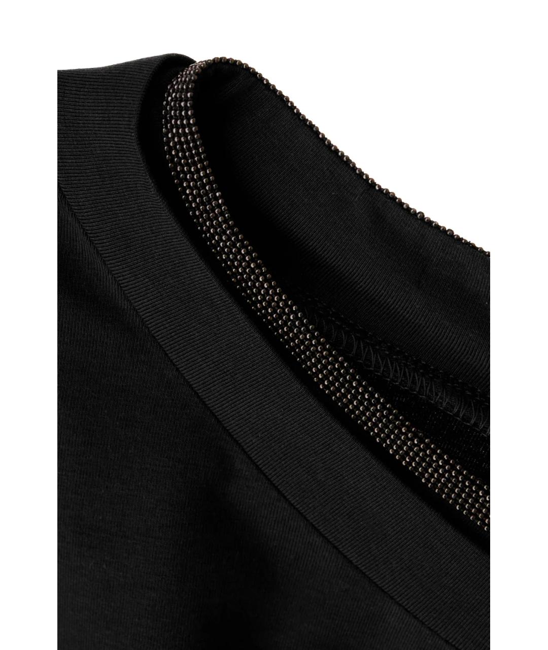 BRUNELLO CUCINELLI Черная хлопковая футболка, фото 3